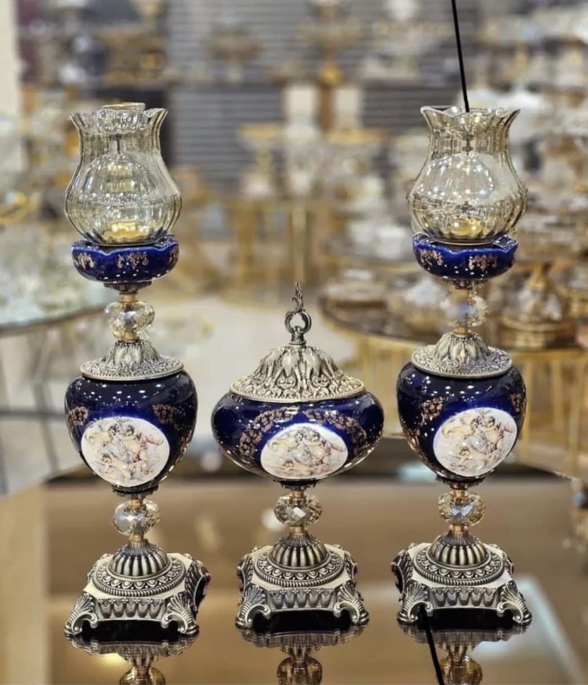 ست شمعدان و شکلات خوری فرشته(تمام برنج)