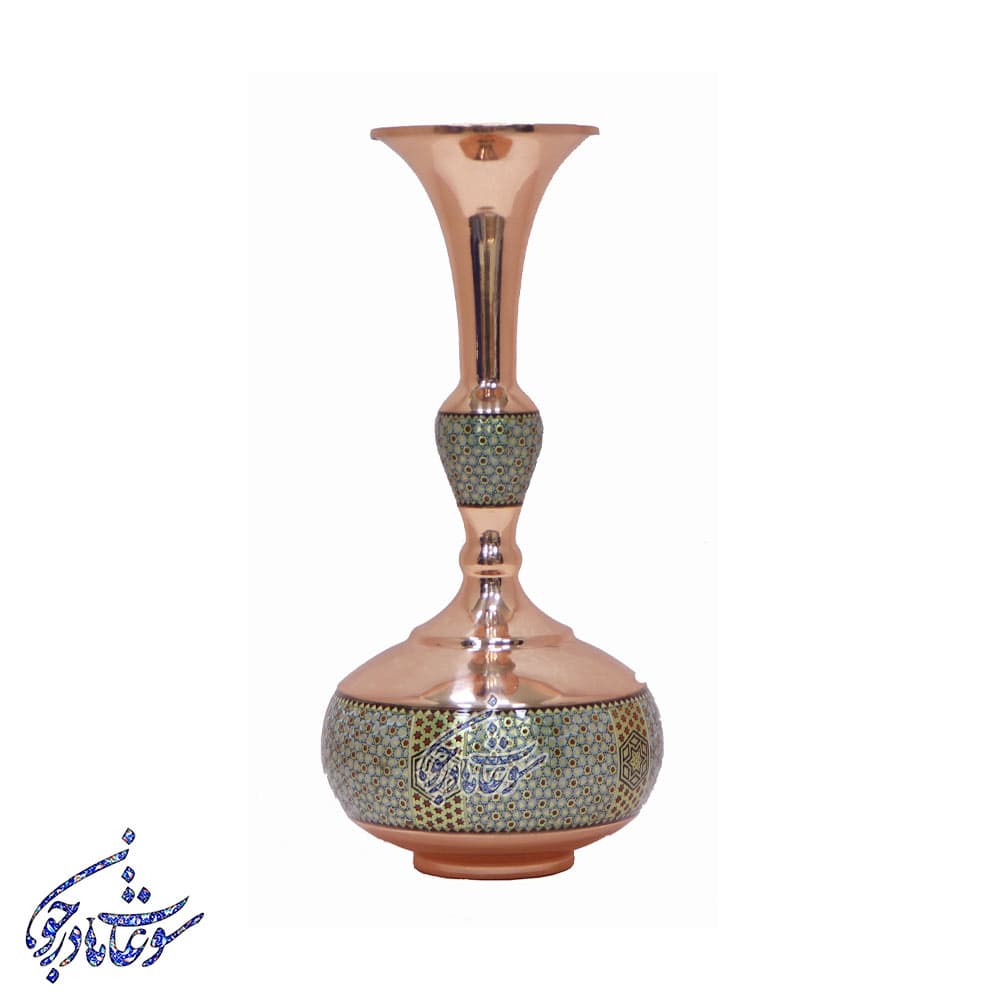 گلدان دالبری مس و خاتم