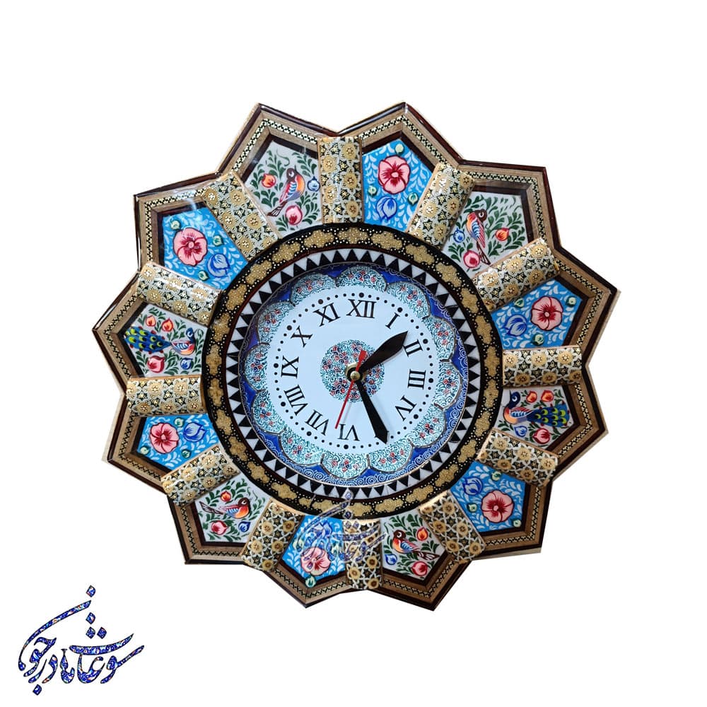 ساعت دیواری میناکاری و خاتم کاری اصفهان