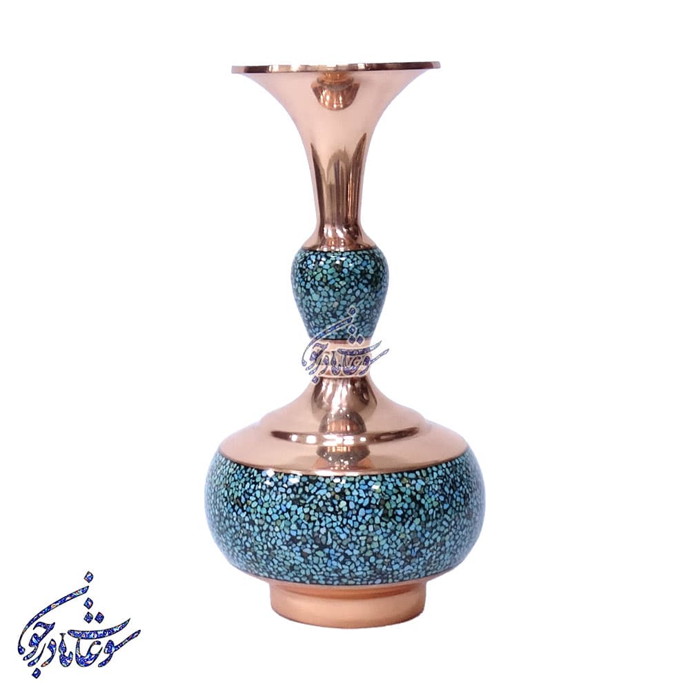 گلدان فیروزه کوب مدل شلغمی سایز30