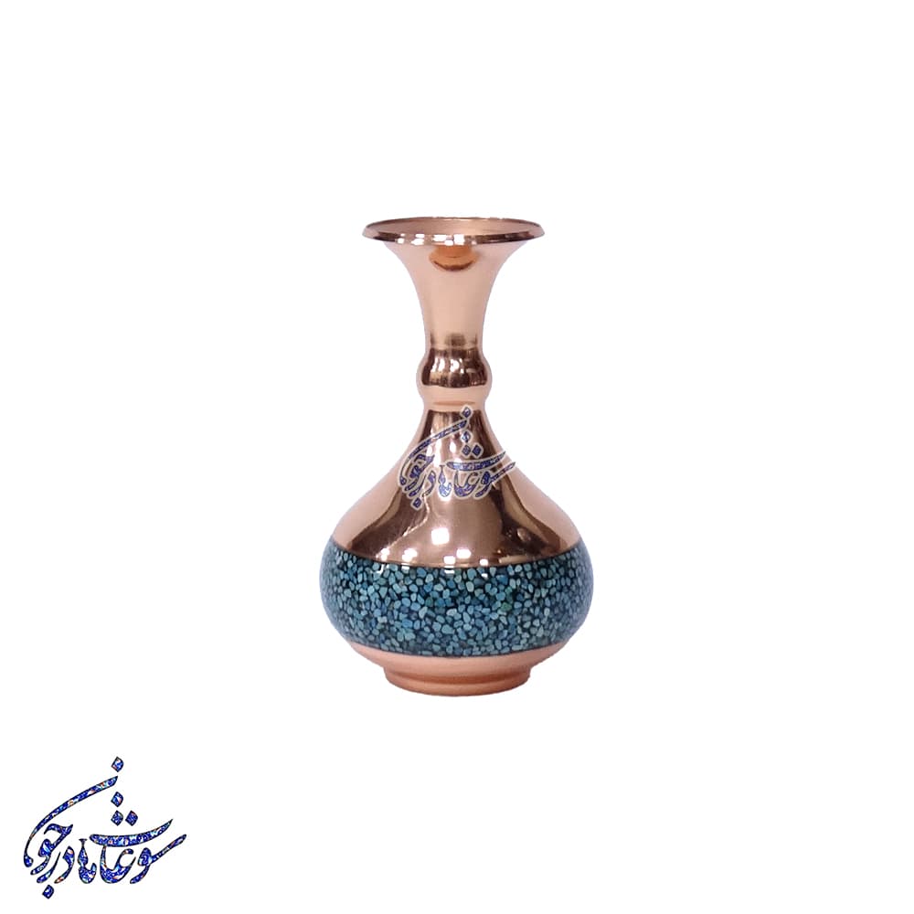 گلدان فیروزه کوب مدل شلغمی سایز 13