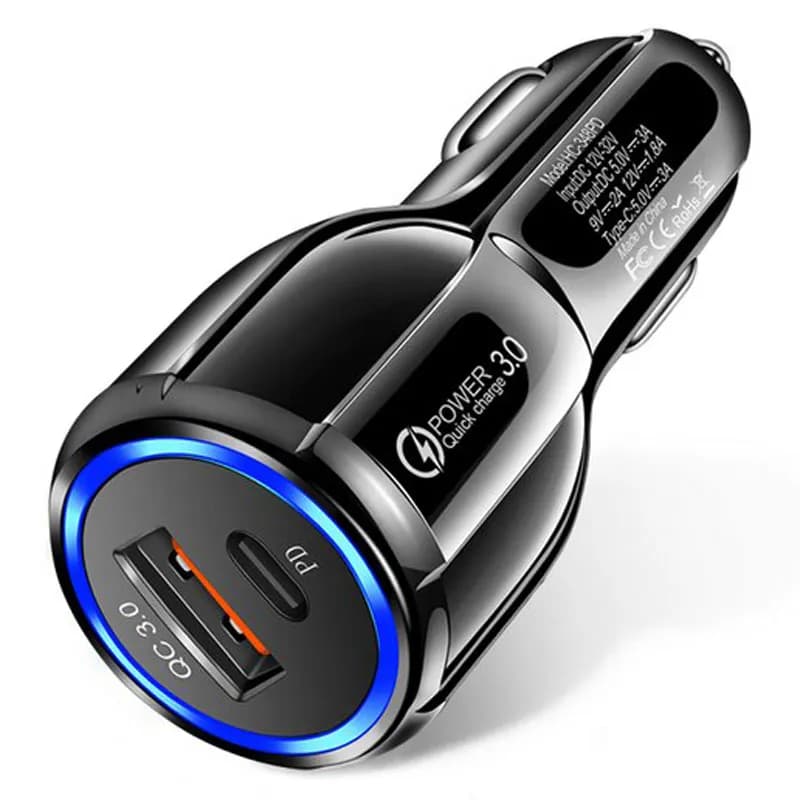 شارژر فندکی فست شارژ برند تی ای Fast Car Charger TE-348PD — تصویر ۴