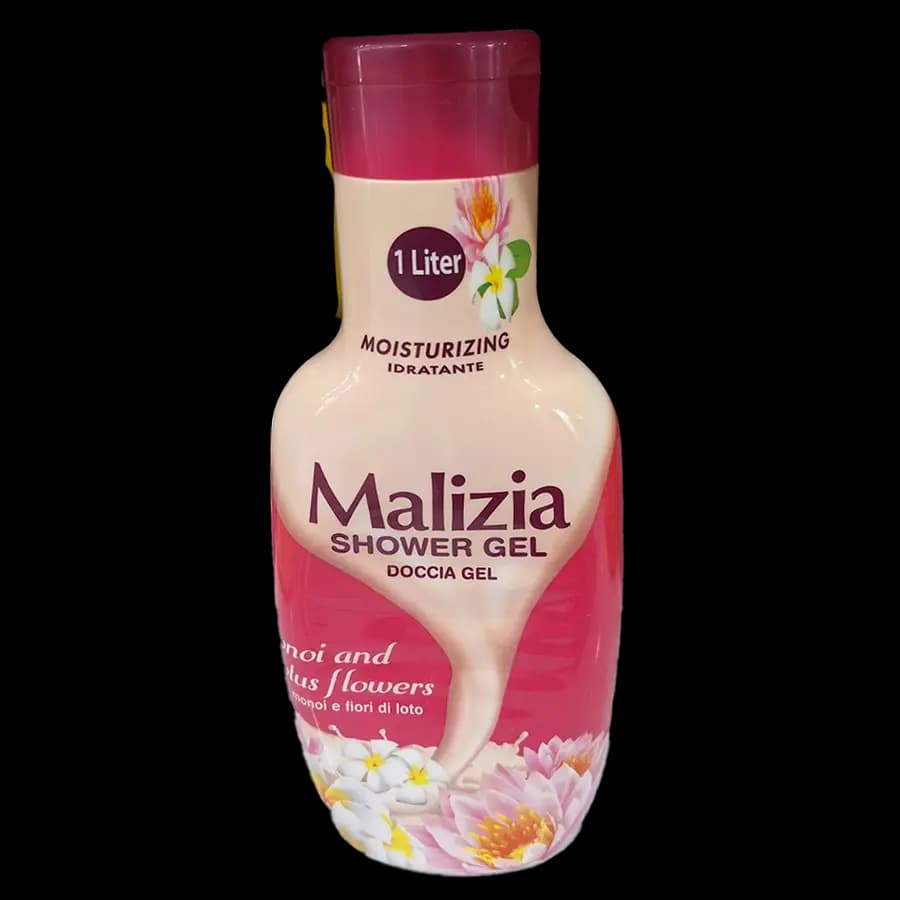 شامپو بدن مالیزیا (Malizia) رایحه گل مونوئی و نیلوفر آبی 1000 میلی لیتر