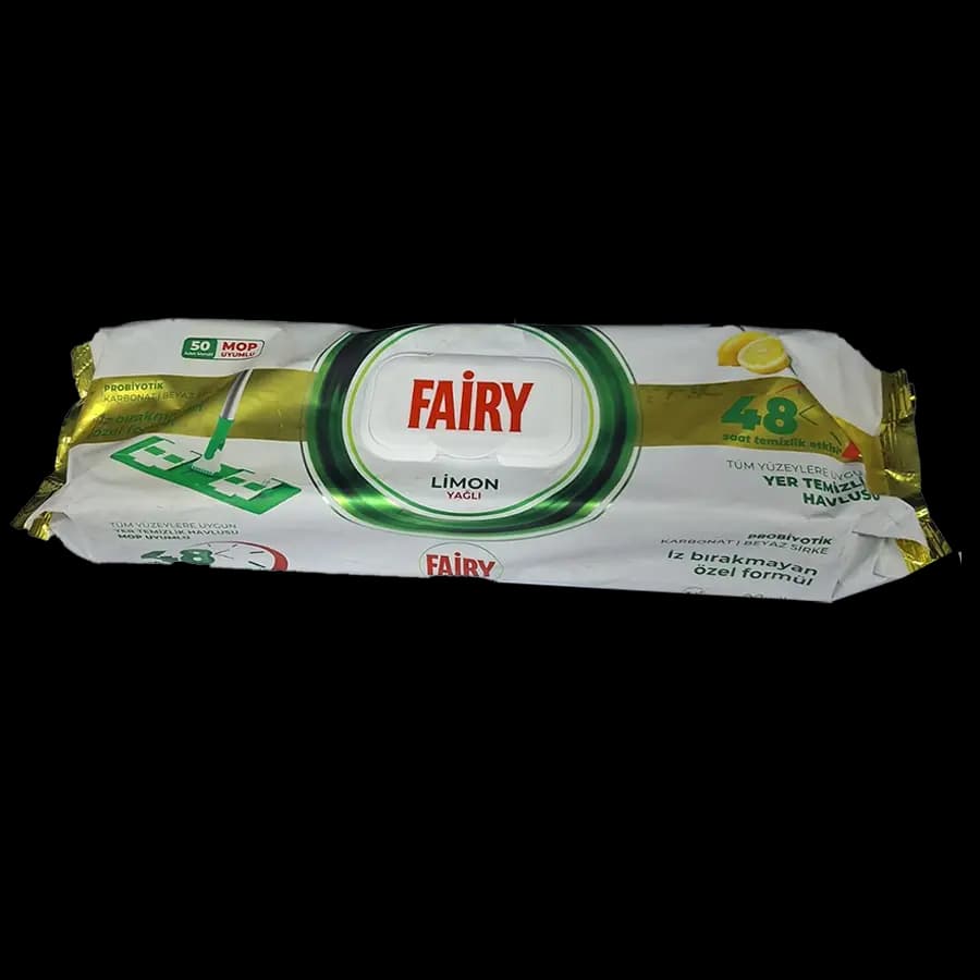 دستمال مرطوب مخصوص تی فیری رایحه لیمویی بسته 50 عددی