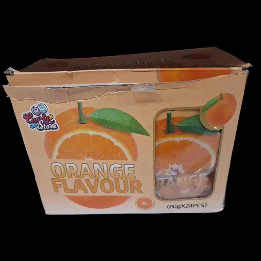 پاستیل ژله ای فانتزی طرح پرتقال 80 گرمی بسته 24 تایی