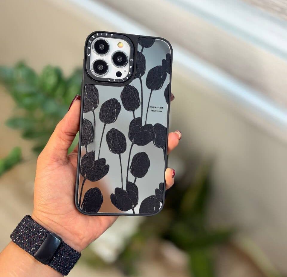 قاب گل اینه ای گل لاله سیاه Case Black tulip mirror flower