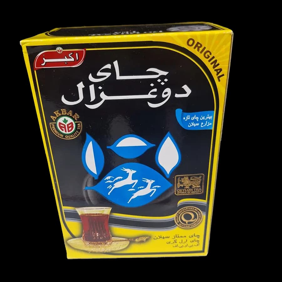 چای دو غزال اصلی(نشان شیر) مشکی 500 گرمی