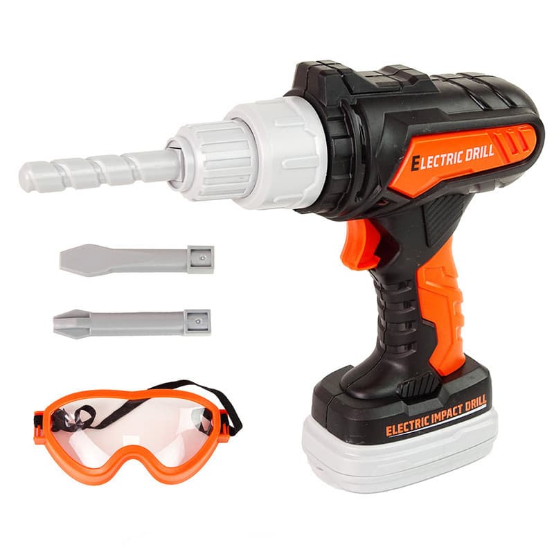 اسباب بازی ناب سل مدل ابزار مهندسی دریل باتری خور به همراه عینک ایمنی Cordless drill engineering tool with safety glasses