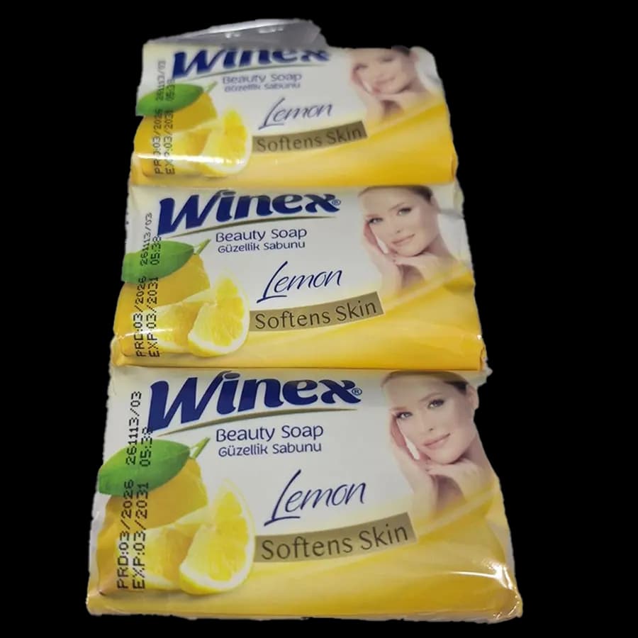 صابون وینیکس (winex) 60 گرمی با رایحه لیمو ترکیه ای بسته 6 تایی — تصویر ۲