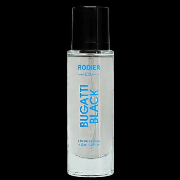 عطر جیبی مردانه رودیر اکو مدل بوگاتی بلک BUGATTI BLACK حجم 30 میلی لیتر