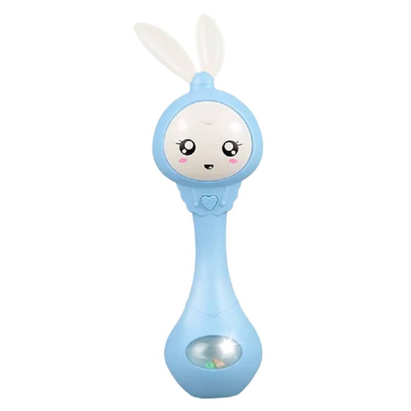 جغجغه ناب سل مدل دستی دندان گیر چراغدار موزیکال خرگوش بامزه کد Funny rabbit teething hand rattle — تصویر ۲