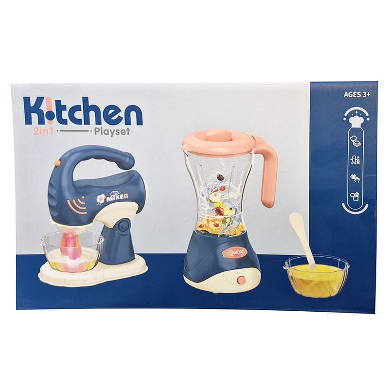 ست اسباب بازی آشپزخانه ناب سل مدل میکسر و مخلوط کن چراغدار باتری خور کد KITCHEN 2 IN 1 PLAYSET مجموعه 5 عددی — تصویر ۶