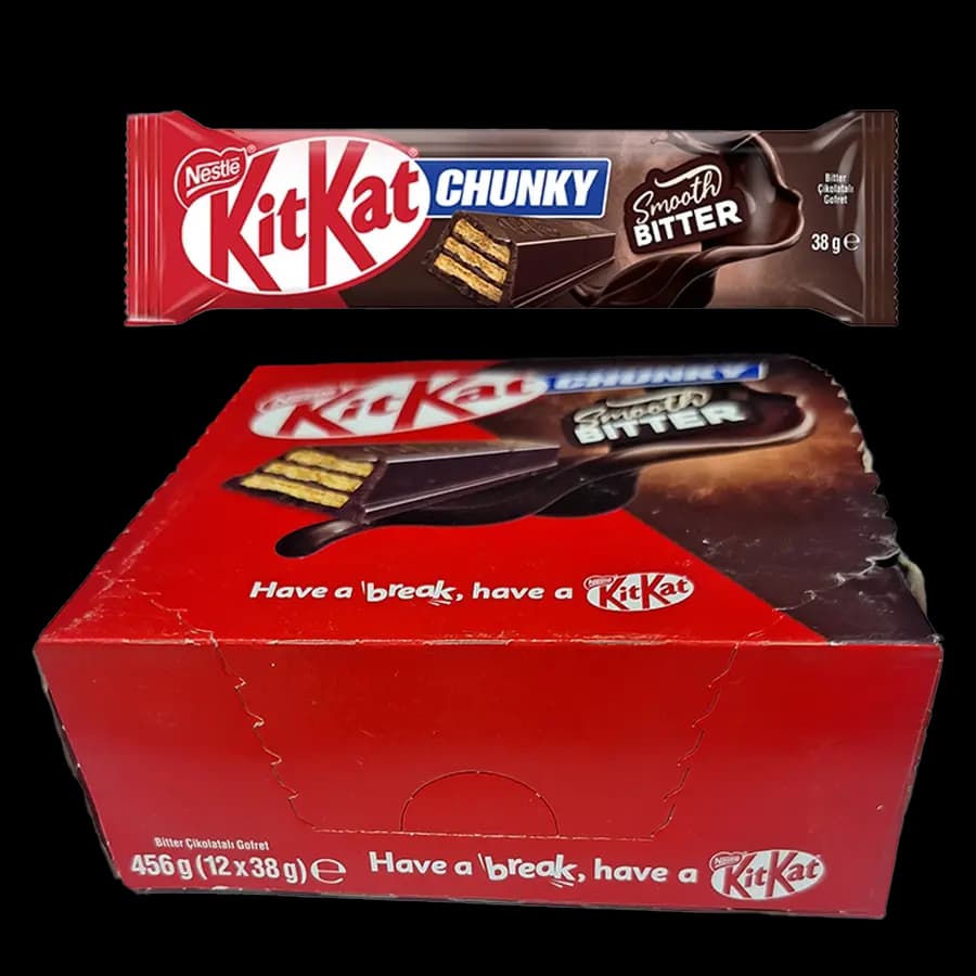 ویفر شکلاتی کیت کت چانکی 38 گرمی (kit kat chunky) نوع شکلات تلخ بسته 12 عددی