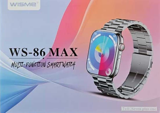 ساعت هوشمند Wisme مدل WS-86 Max همراه با 7 بند اضافی