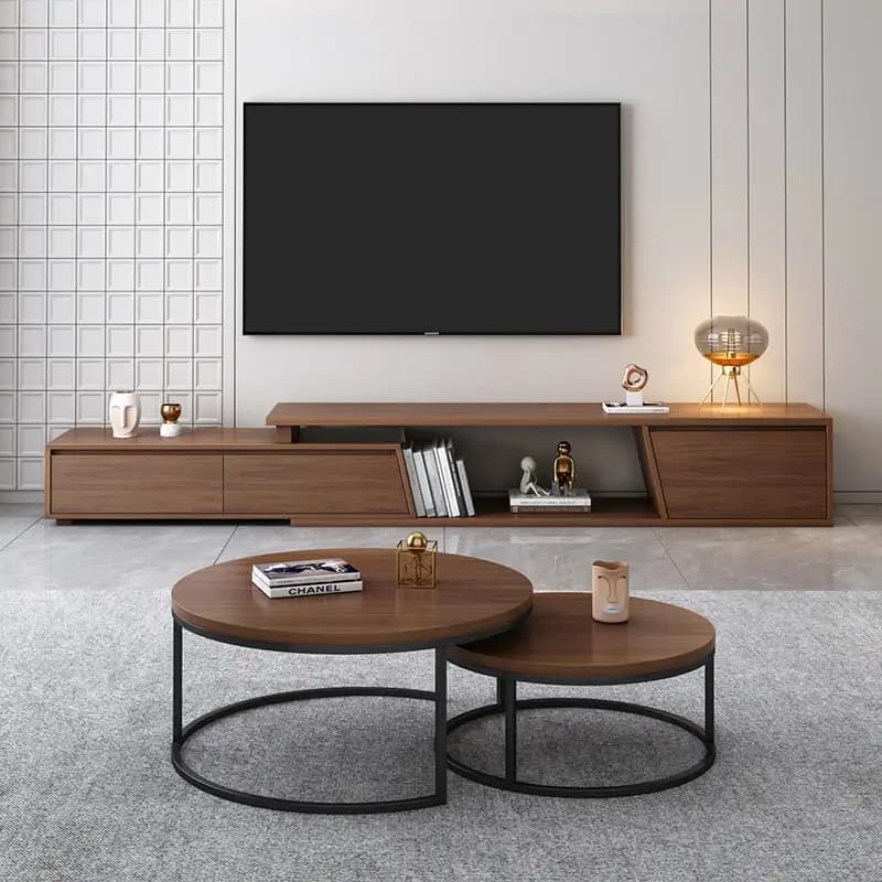 میز تلویزیون چوبی ساده و شیک مدل دارا