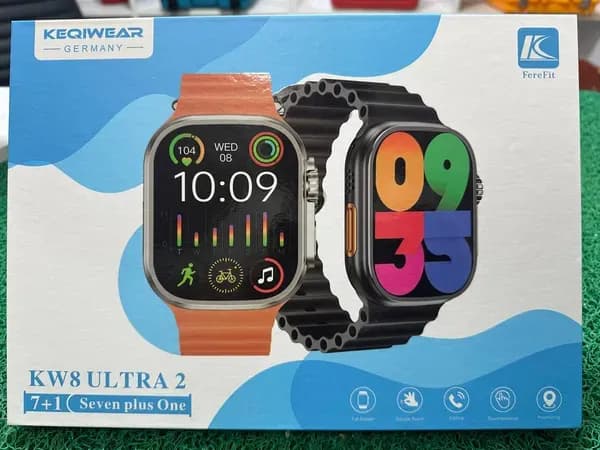 ساعت هوشمند KeqiWear مدل KW8 Ultra 2 به همراه 7 بند متنوع