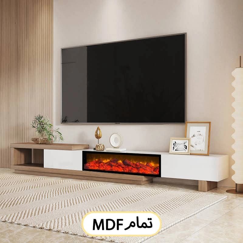 میز تلویزیون شومینه ایرانیان کد 117 طرح ال — تصویر ۲