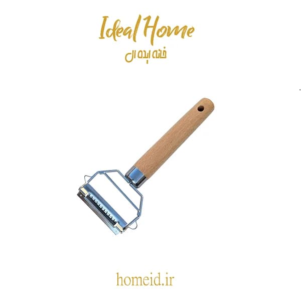 پوست کن دو طرفه دسته چوبی شنگیا-رشته کن و پوست کن دو کاره دسته چوبی شنگیا ( کد 1064)