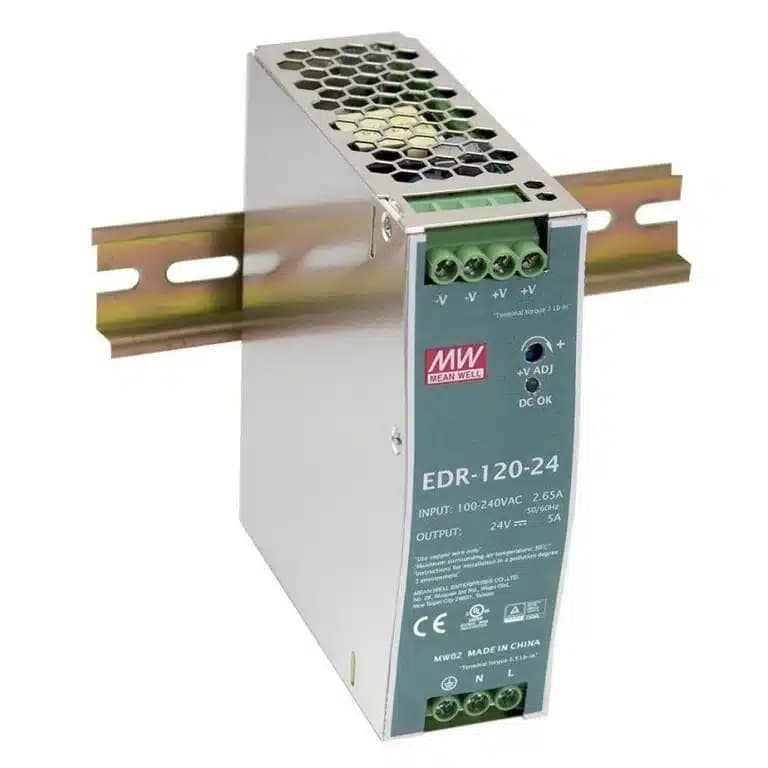 سوییچینگ 24 ولت 5 آمپر mean well EDR-120-24