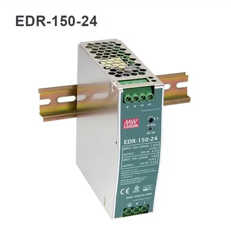 سوییچینگ 24 ولت 6.5 آمپر mean well EDR-150-24