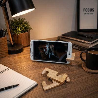 استند چوبی گوشی موبایل مدل S — تصویر ۴