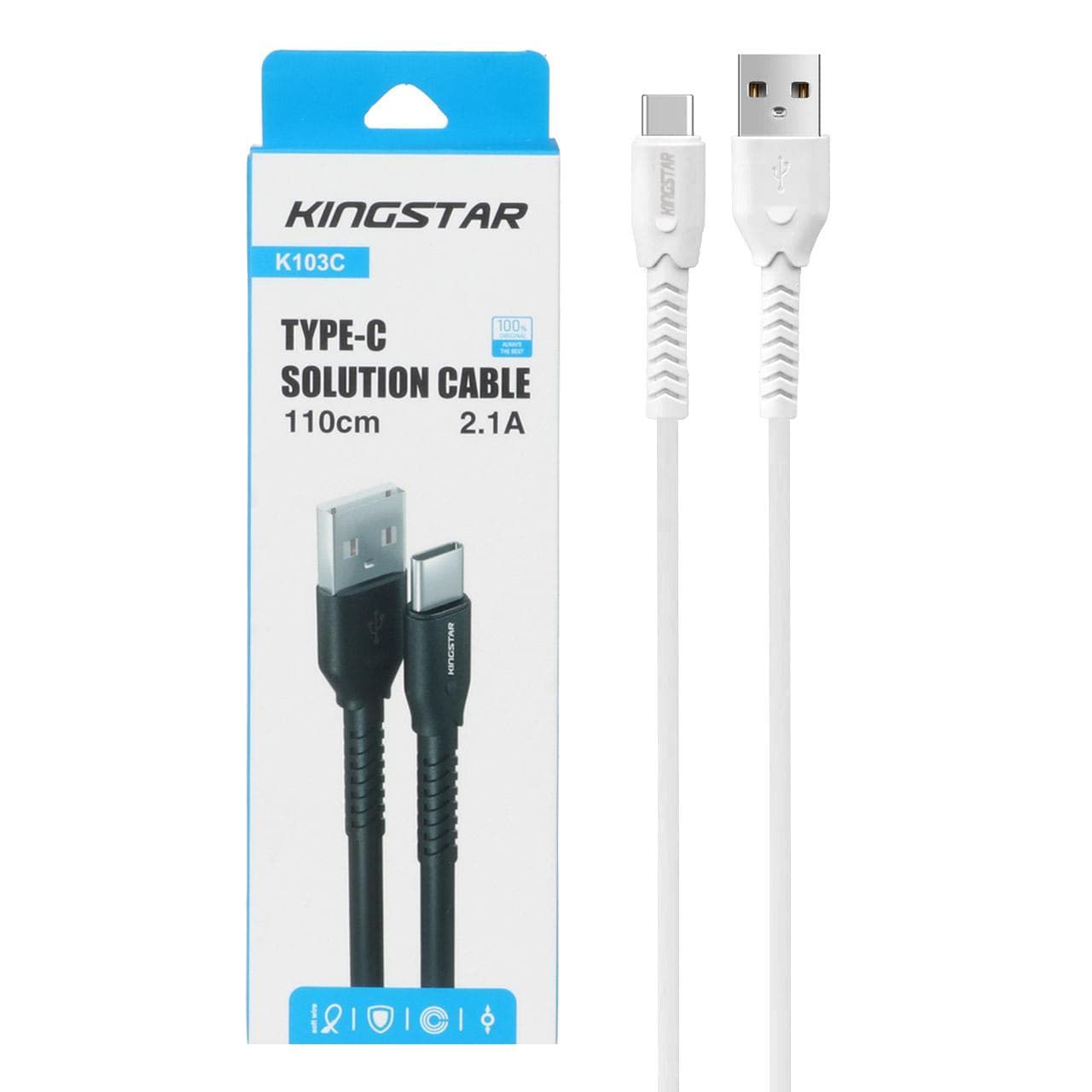 کابل شارژ و انتقال داده تایپ سی کینگ استار مدل Kingstar K103C