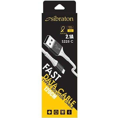 کابل شارژ تایپ سی سیبراتون مدل S225c با پشتیبانی از شارژ سریع