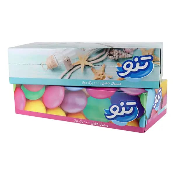 دستمال کاغذی تنو مدل دولا 100 برگه