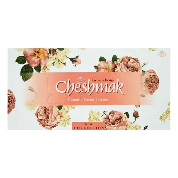 دستمال کاغذی چشمک طرح کاملیا دو لایه 150 برگ (مشکی یا سفید) — تصویر ۳