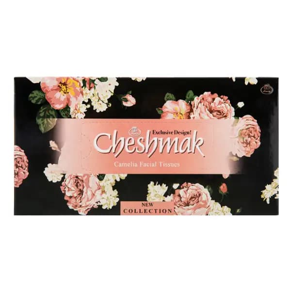 دستمال کاغذی چشمک طرح کاملیا دو لایه 150 برگ (مشکی یا سفید)