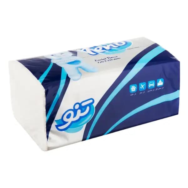 دستمال کاغذی تنو سافت 250 برگ دو لایه