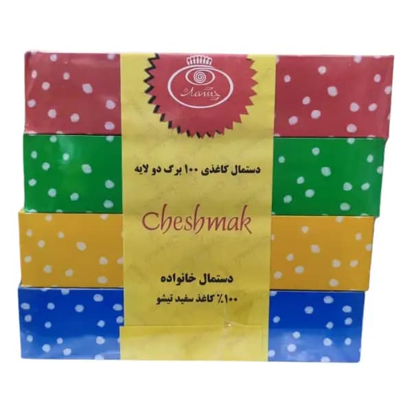 دستمال کاغذی چشمک مدل خالدار بسته ۴ عددی 100 برگه