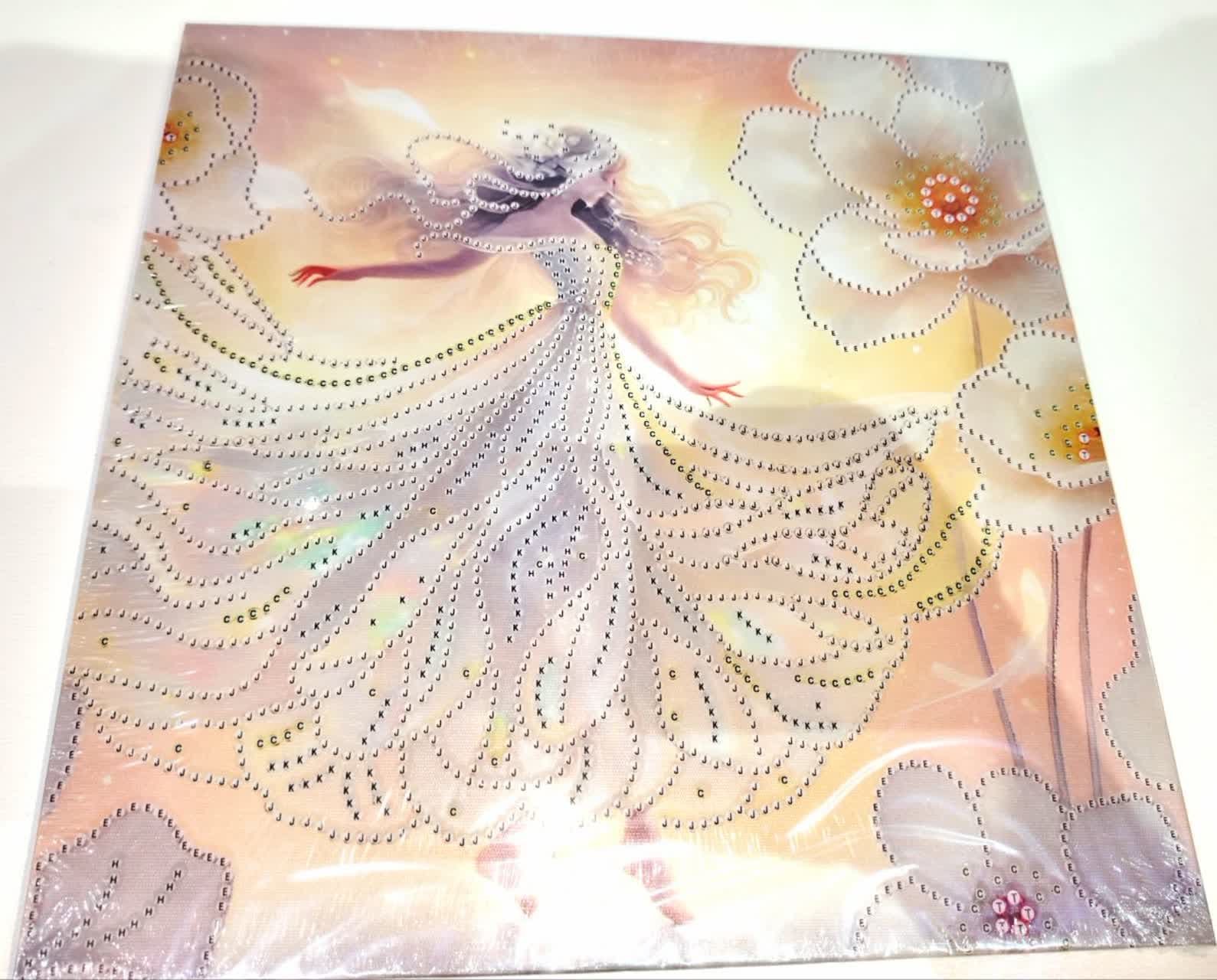 نقاشی الماسی طرح فرشته سایز 30در30 کد 04