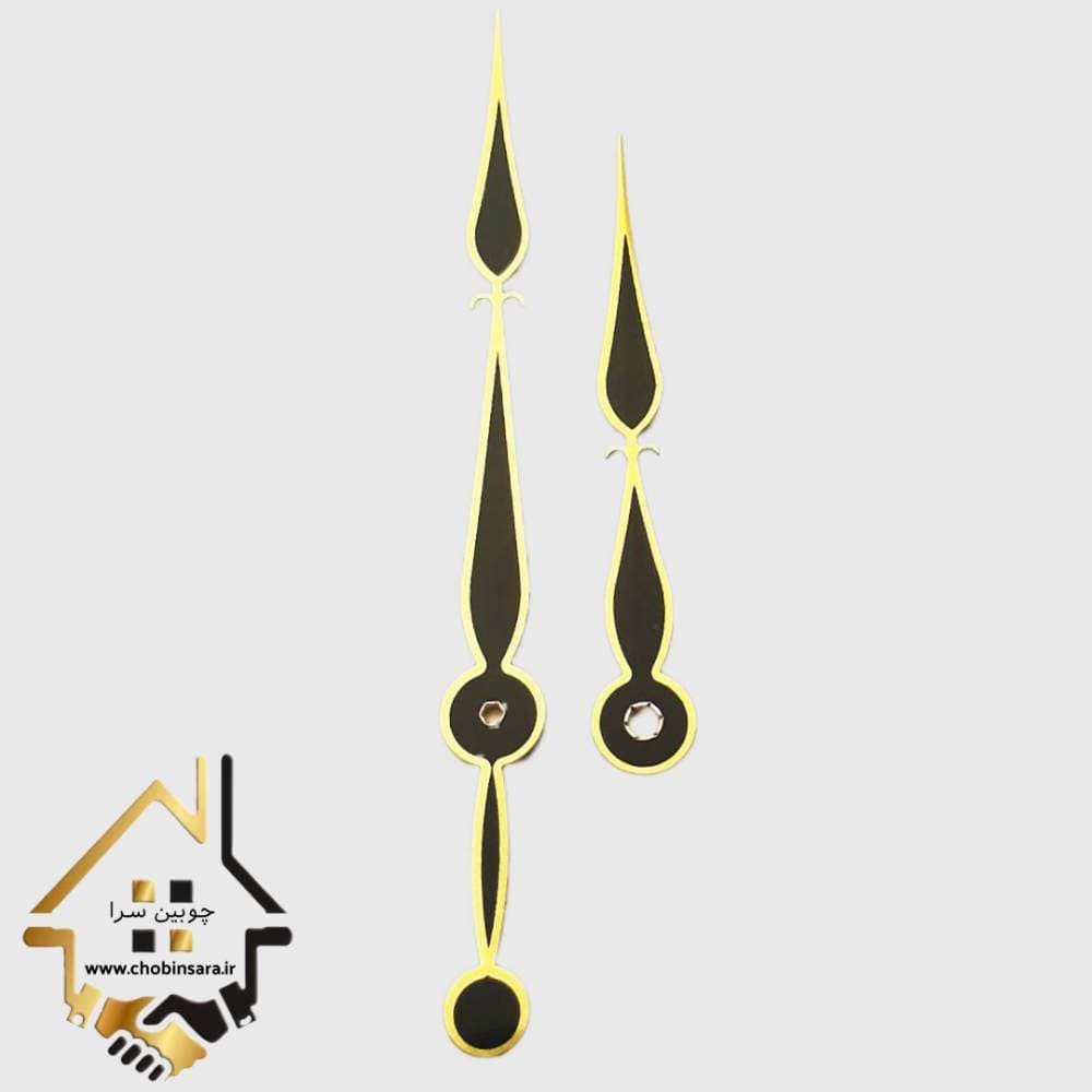 عقربه ساعت دیواری مشکی طلایی کد15