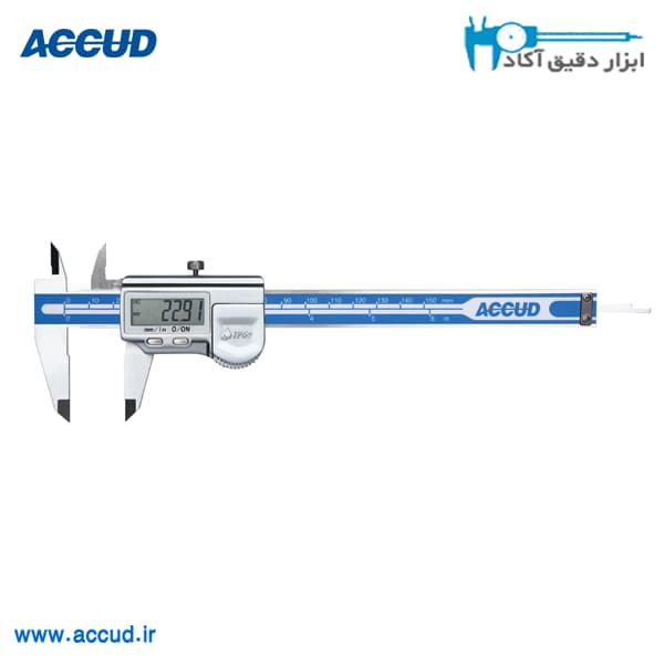 کولیس دیجیتال (ضدآب) 30 سانتی متر صفحه فلزی (Accud) (اکود با گارانتی شرکتی) مدل 112-012-12
