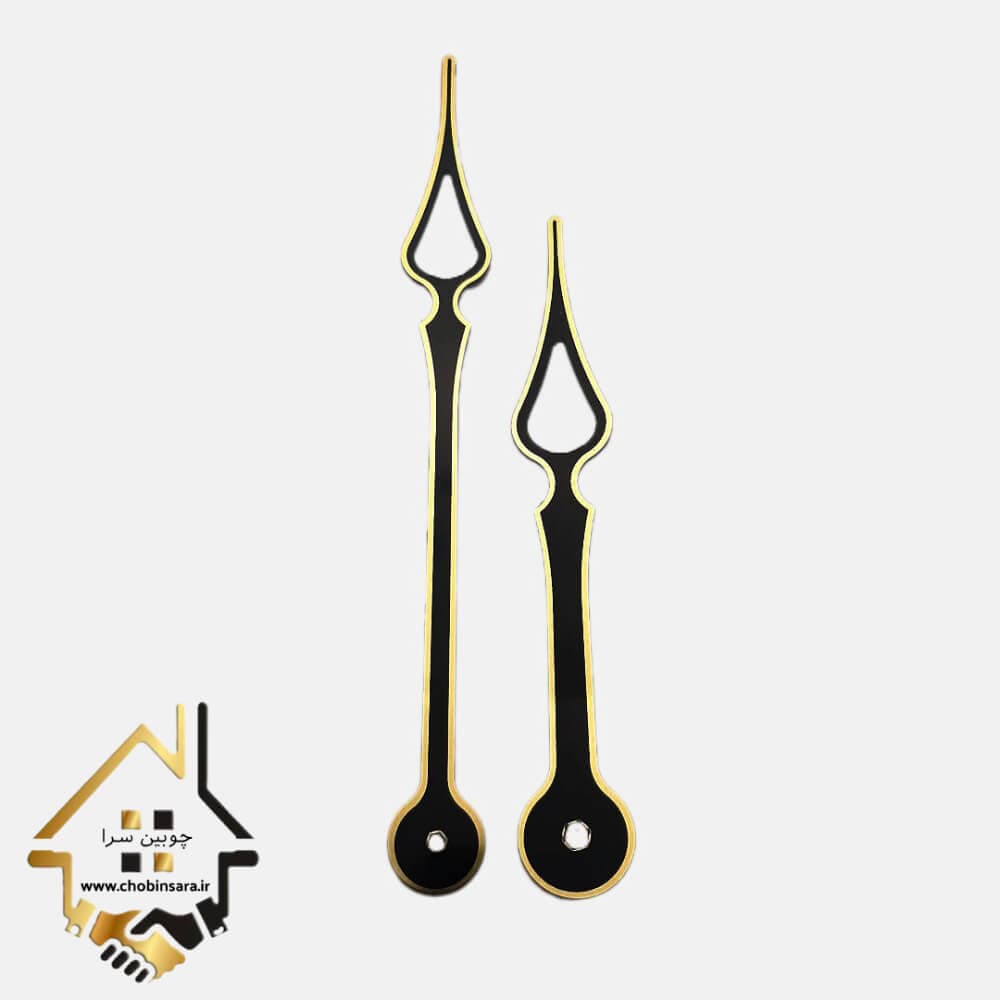 عقربه ساعت دیواری مشکی طلایی کد23