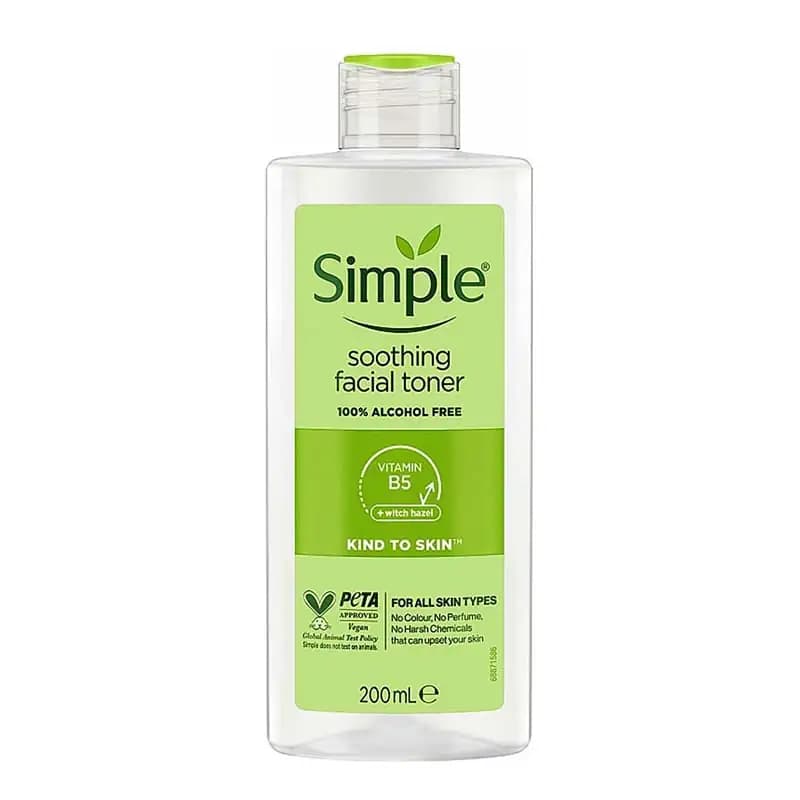 تونر پاک کننده صورت سیمپل مدل SOOTHING حجم 200 میل