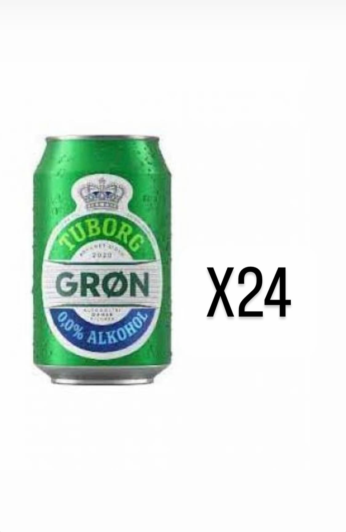 نوشیدنی آبجو توبورگ سبز 330 میلی لیتر بدون الکل tuborg gronبسته۲۴ عددی