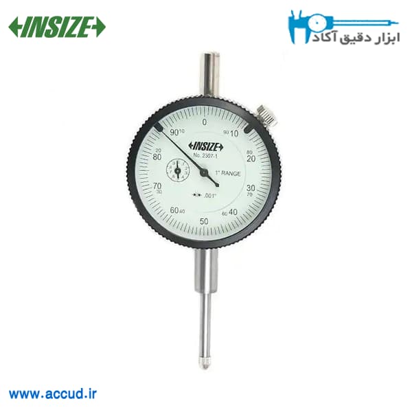 ساعت اندیکاتور اینچی دقت 0.001 کورس 1 اینچ INSIZE (با گارانتی رسمی شرکت اینسایز) مدل 2307-1