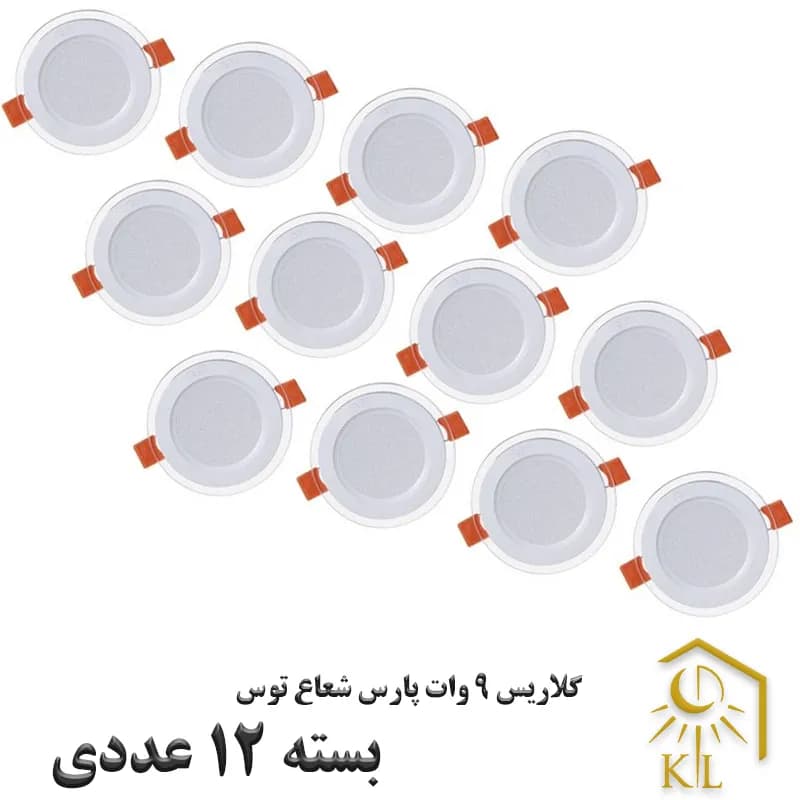 پنل ال ای دی 9 وات پارس شعاع توس مدل گلاریس دایره ای بسته 12 عددی
