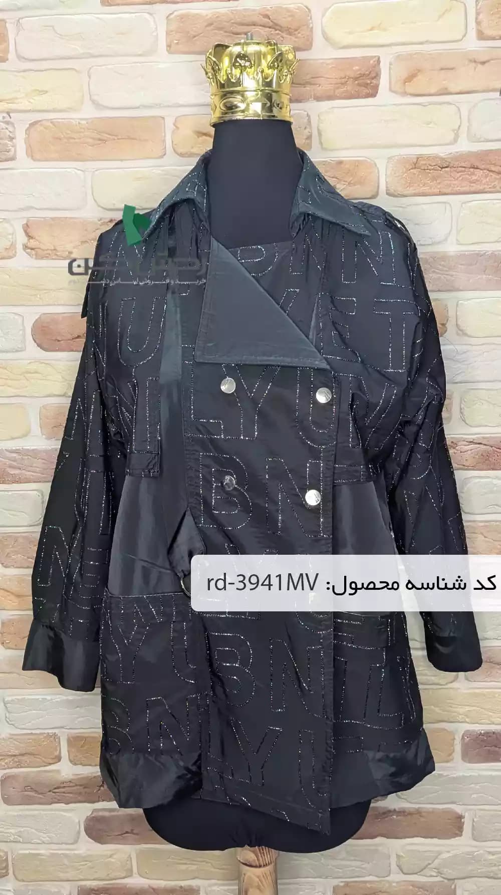 بارانی کوتاه مشکی زنانه دست دوم