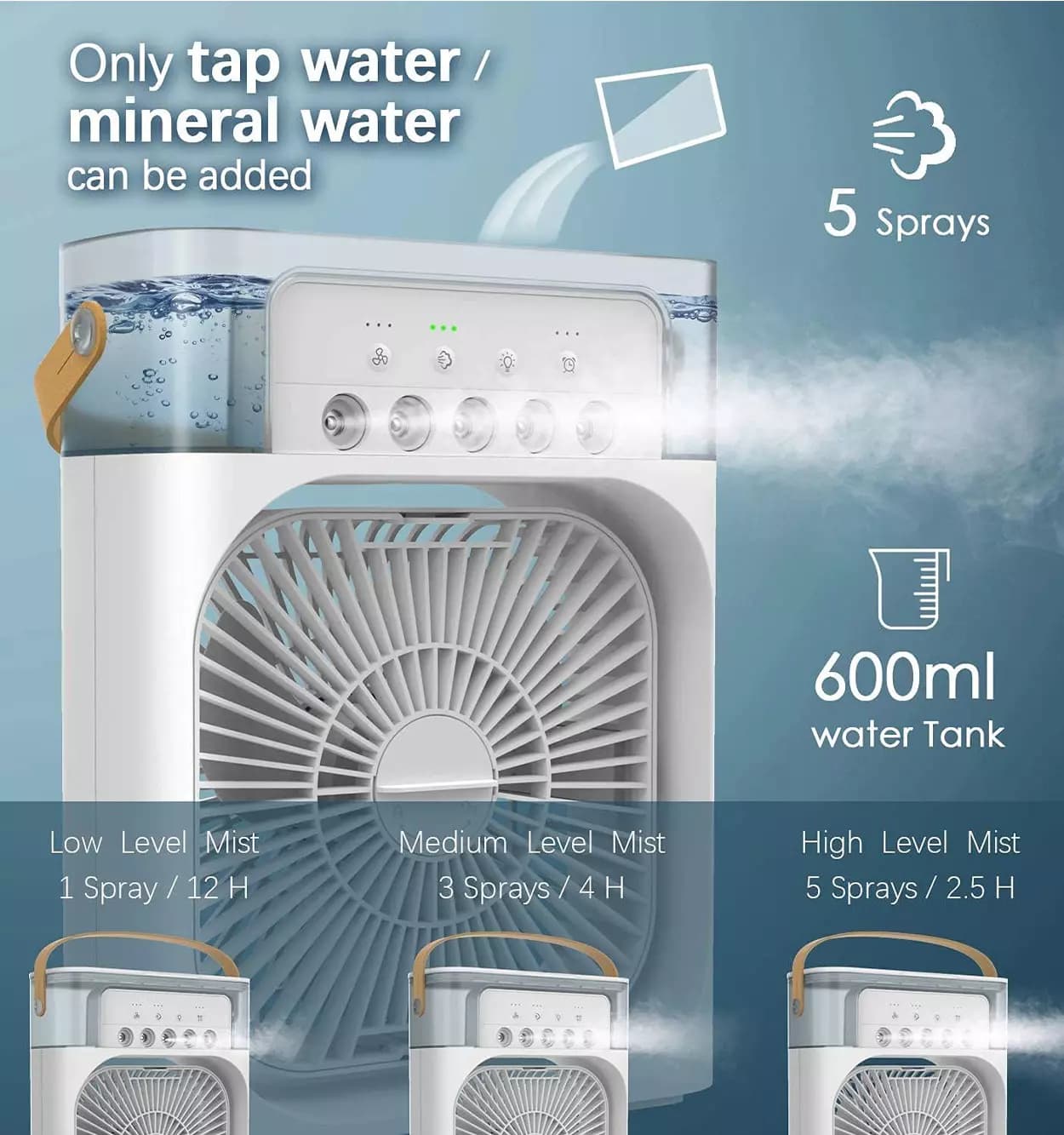 پنکه مه پاش مدل Air Cooler Fan فوق العاده سبز — تصویر ۵