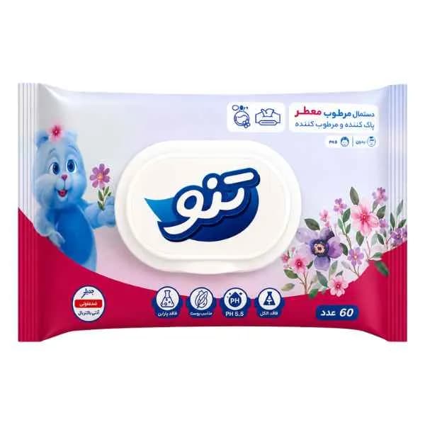 دستمال مرطوب تنو آنتی باکتریال ۶۰ عددی