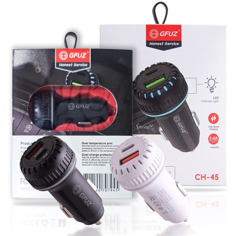 شارژر فندکی جیفیوز مدل GFUZ CH45 سریع و ایمن