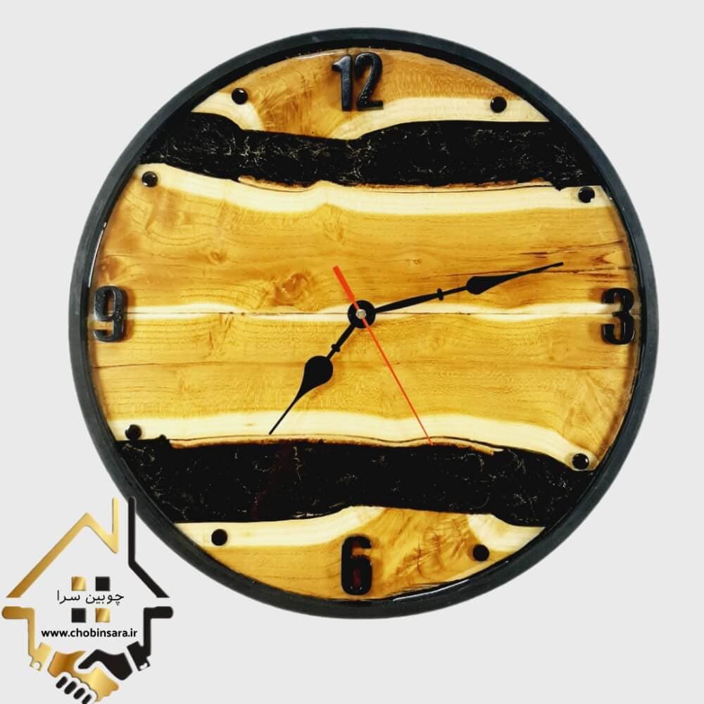 ساعت دیواری چوب و رزین کد 35