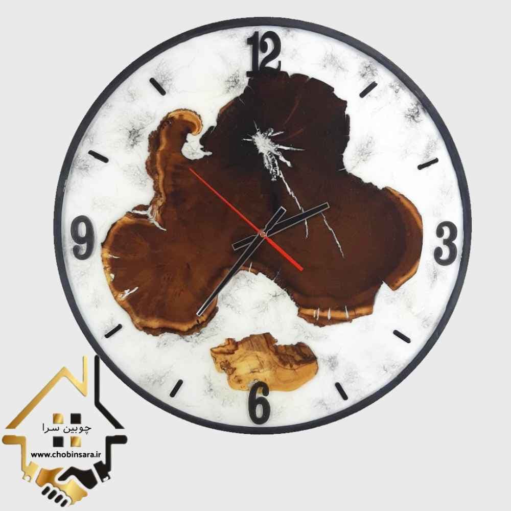 ساعت دیواری چوب و رزین کد 55
