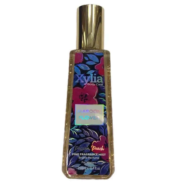 میست بدن و مو زنانه XYLIA مدل MAROON FLOWER حجم 250 میل