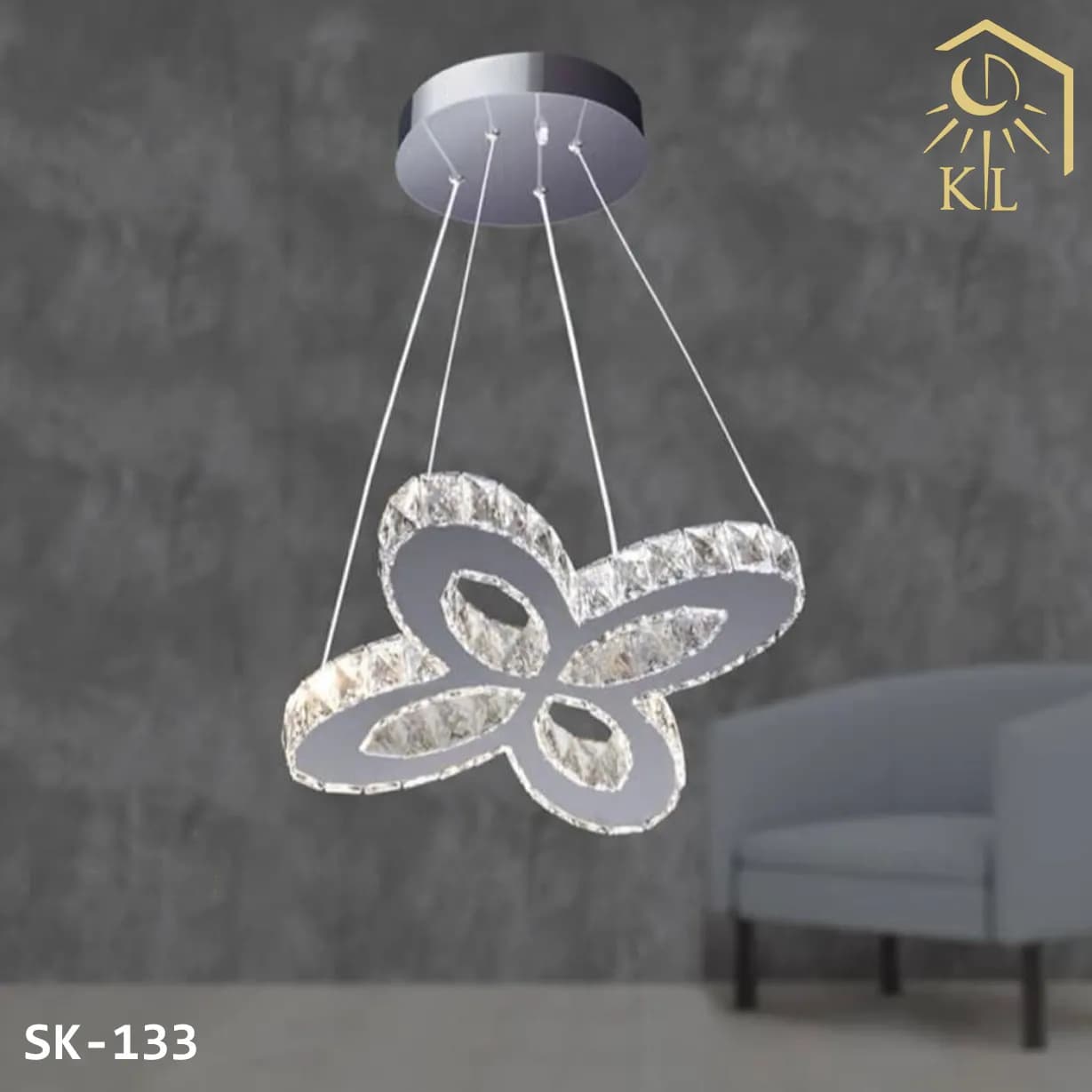 لوستر کریستالی مدرن SMD طرح پروانه