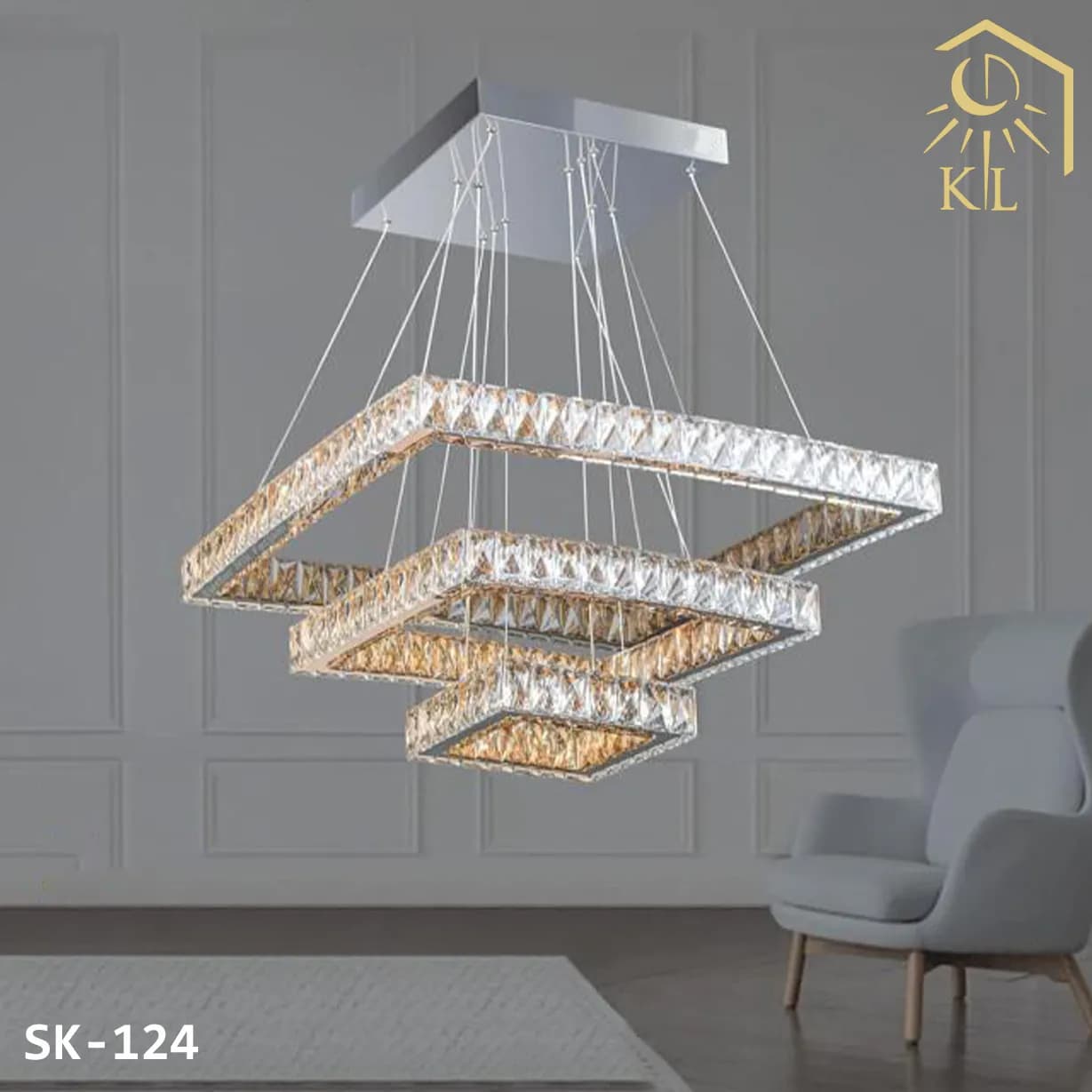 لوستر کریستالی مدرن SMD طرح مهتاب 4