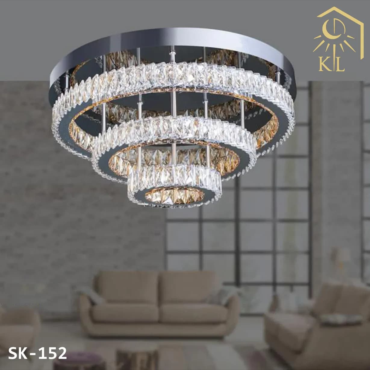 لوستر سقفی کریستالی مدرن SMD طرح پارمیس مورب